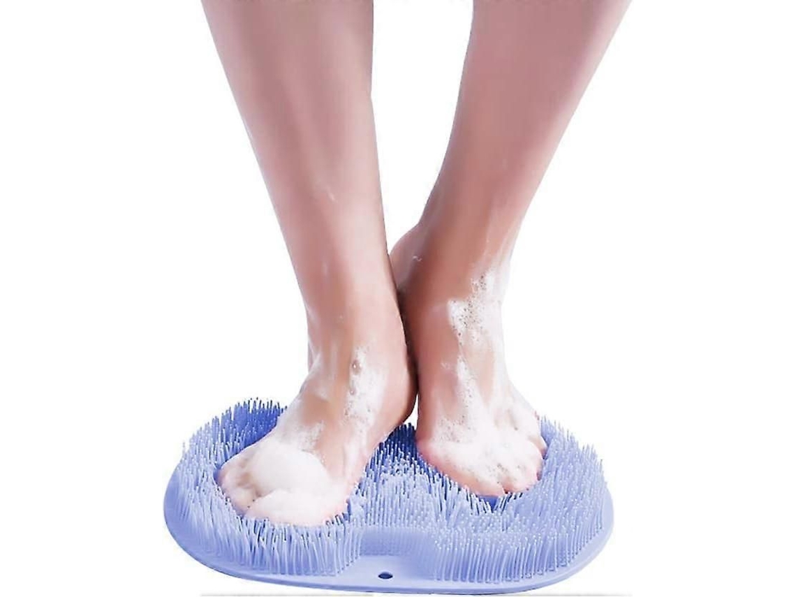 Massageador De Pés Para Chuveiro Com Ventosa, Almofada Acupressão Azul