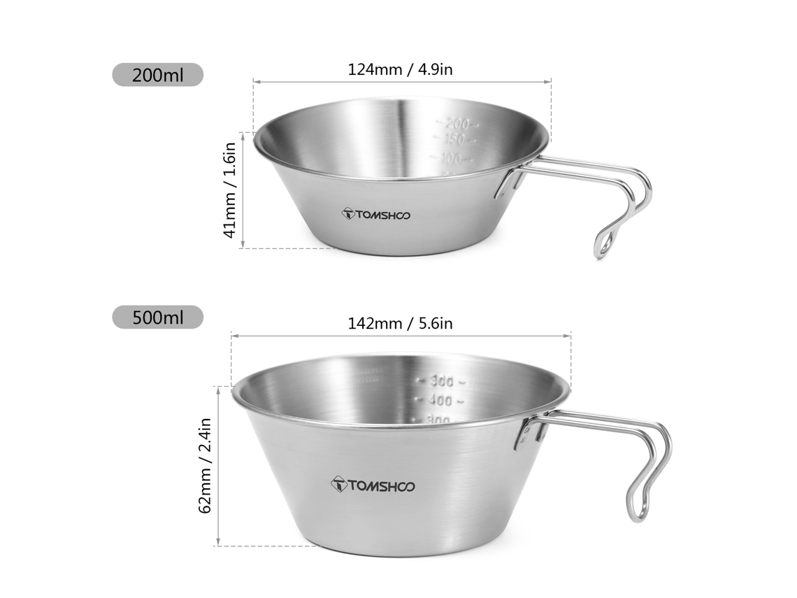 Copo Sierra Aço Inox 200ml/500ml Camping