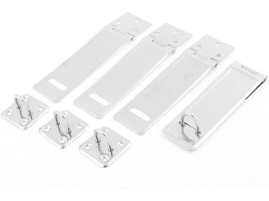 Conjunto de 4 Fechos Cadeado em Aço Inoxidável para Portas Gaveta, 12 Cm Comprimento CHABERLU