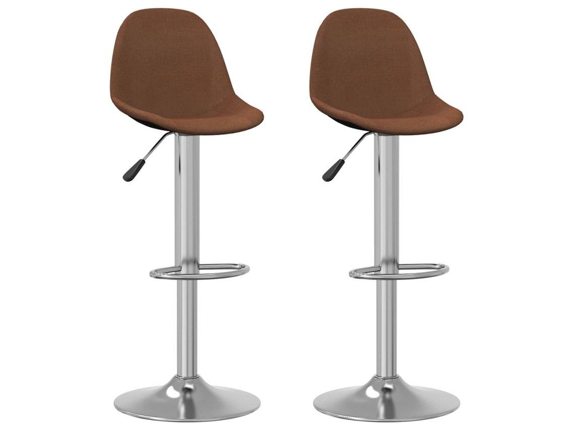 Vidaxl Bancos De Bar 2 Pcs Tecido Castanho