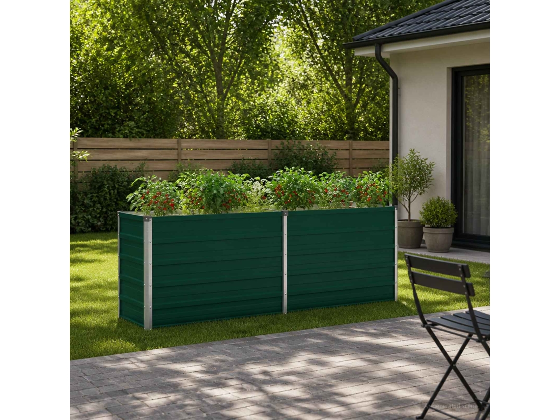 Vidaxl Cama De Jardim Elevada Verde 160 X 40 X 55 Cm