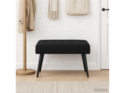 Vidaxl Banco Com Botões Estofados Preto 60 X 40 X 45 Cm Veludo