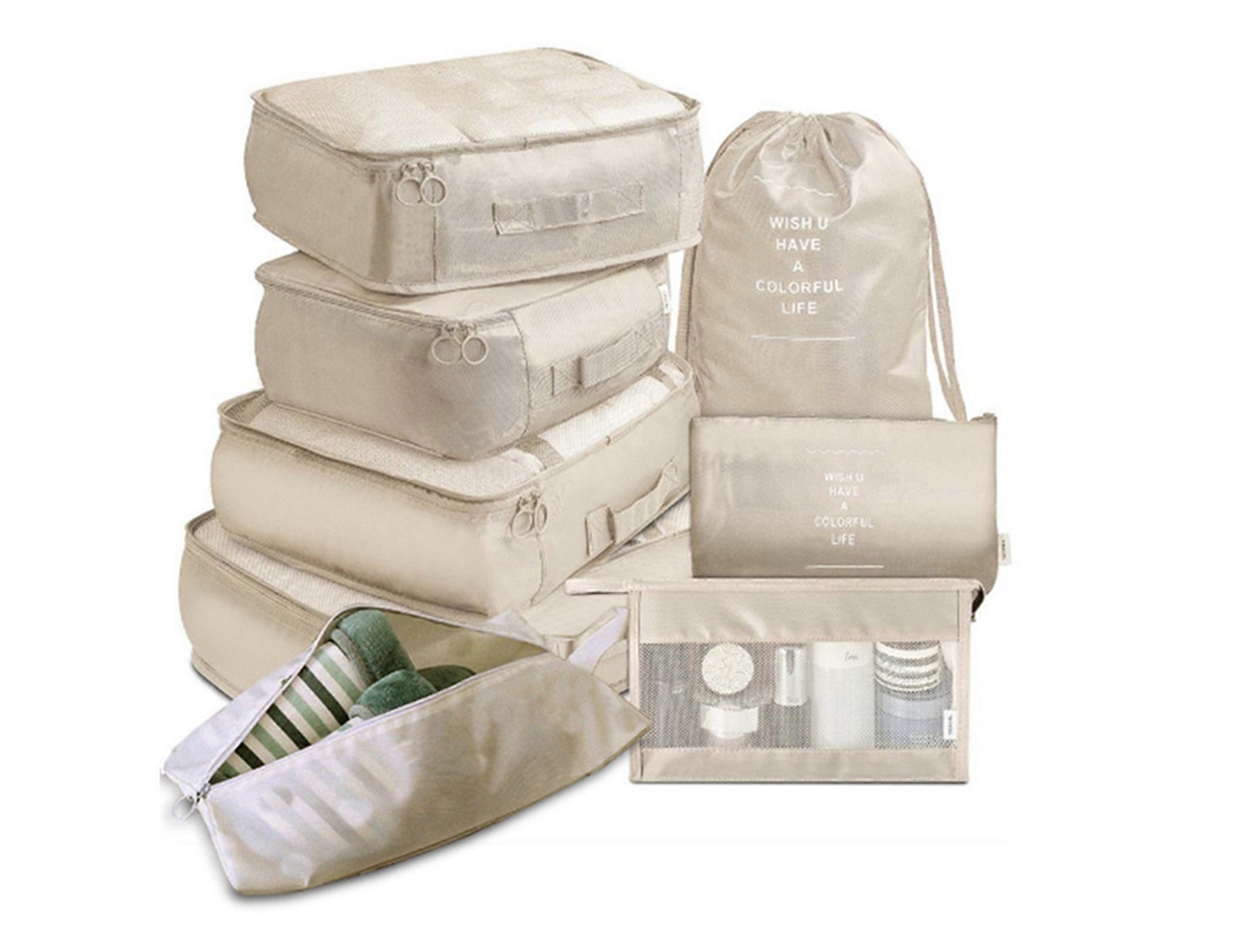 Pacote Com 8 Cubos Organizadores De Armazenamento De Bagagem Bolsa De Compressão Para Viagem Aquaforge