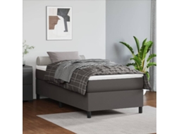 Vidaxl Estrutura De Cama Com Molas 80x200 Cm Couro Artificial Cinza