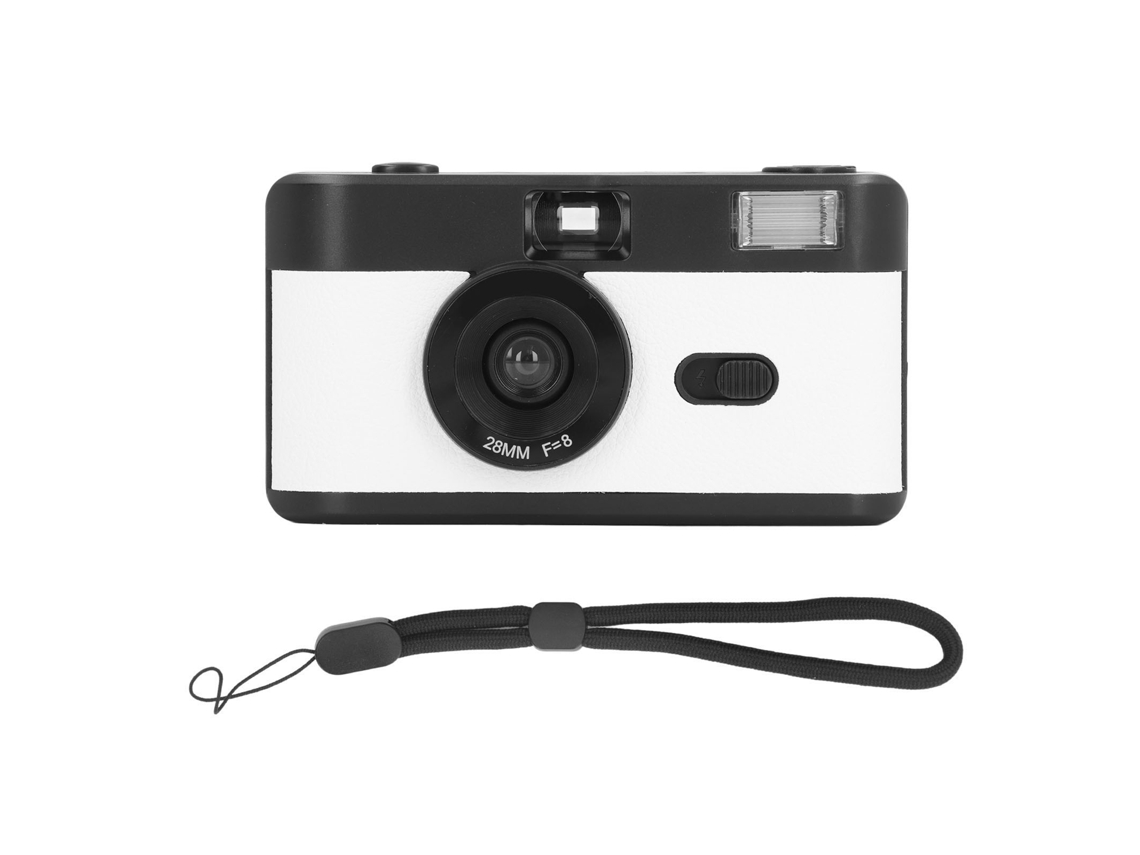 35mm Film Camera Reusable Lightweight Vintage Camera Built In Flash With 28mm F/8 Lens 1/120s Shutter Speed Black And White LAXISCREED
