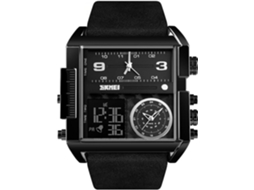 Lurelia Relógio Digital Masculino, Movimento De Quartzo, Analógico, Visor Digital, Cronómetro, Alarme, Luminoso, Duplo Fuso/mostrador, Aço Inoxidável