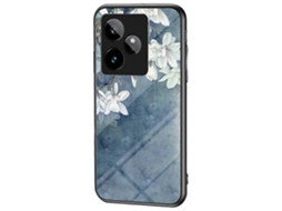 Capa Protetora De Celular Com Estampa Floral Tpu Vidro Temperado Para Realme Gt 7 5g Com Rosa Chinesa