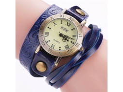 Relógio de quartzo vintage punk para casais com pulseira de liga azul