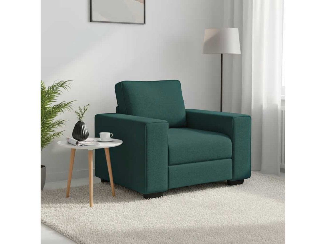 Vidaxl Poltrona 100x77x82 Cm Tecido Verde-escuro