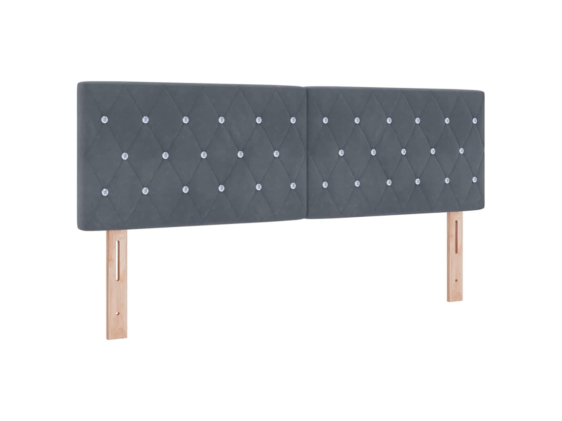 Cabeceira | Painel De Cama Cinza Escuro 144 Cm Veludo