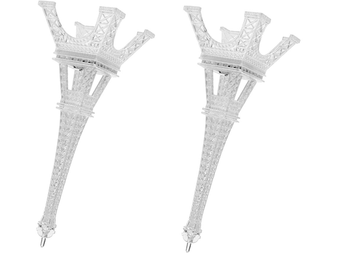 Luminária Noturna Led Torre Eiffel, Plástico, 2 Peças, Prateada,