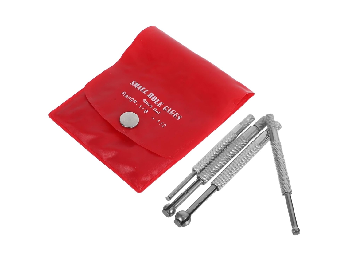Conjunto de 4 Calibradores Topbathy, ajustáveis, para furos pequenos em aço prateado (S)