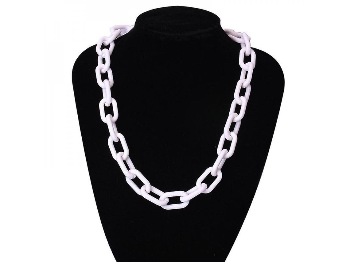 2026 colgante de Collar de Acrílico Geométrico Exagerado para Mujer 62cm/24 Pulgadas Vio Branco