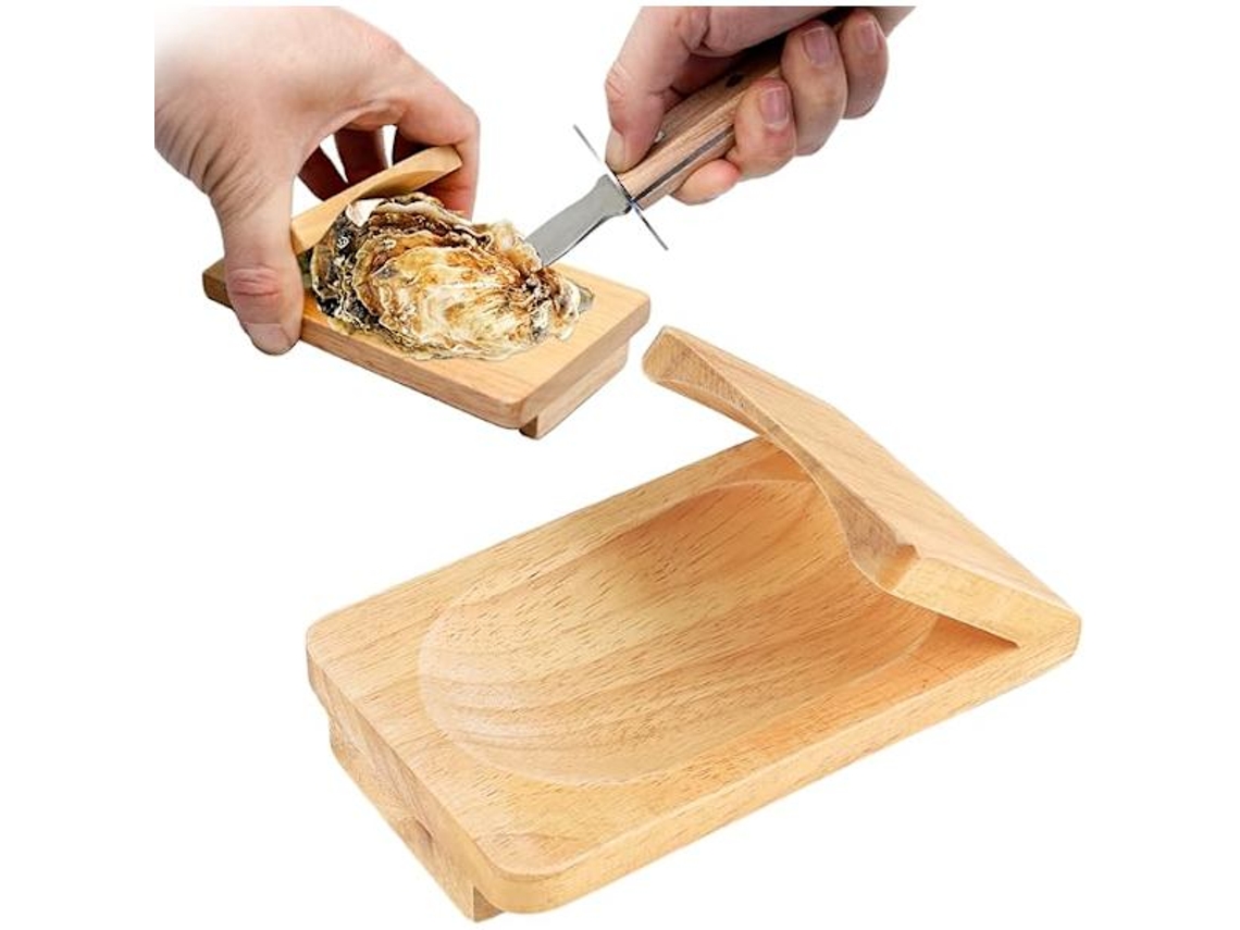 Clipe Para Abrir Ostras, Suporte De Madeira Para Conchas Ostras, Utensílio Para Frutos Do Mar, Compatível Com Festas, Acampamentos, Piqueniques