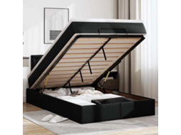 Vidaxl Estrutura De Cama Otomana Com Colchão 120x200 Cm Preta