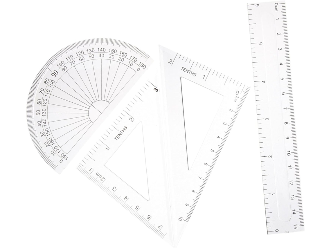Conjunto De 4 Réguas Matemáticas Transparentes Para Arquitetos E