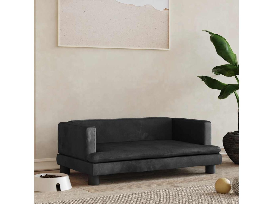 Vidaxl Cama 80x45x30 Cm Veludo Preto