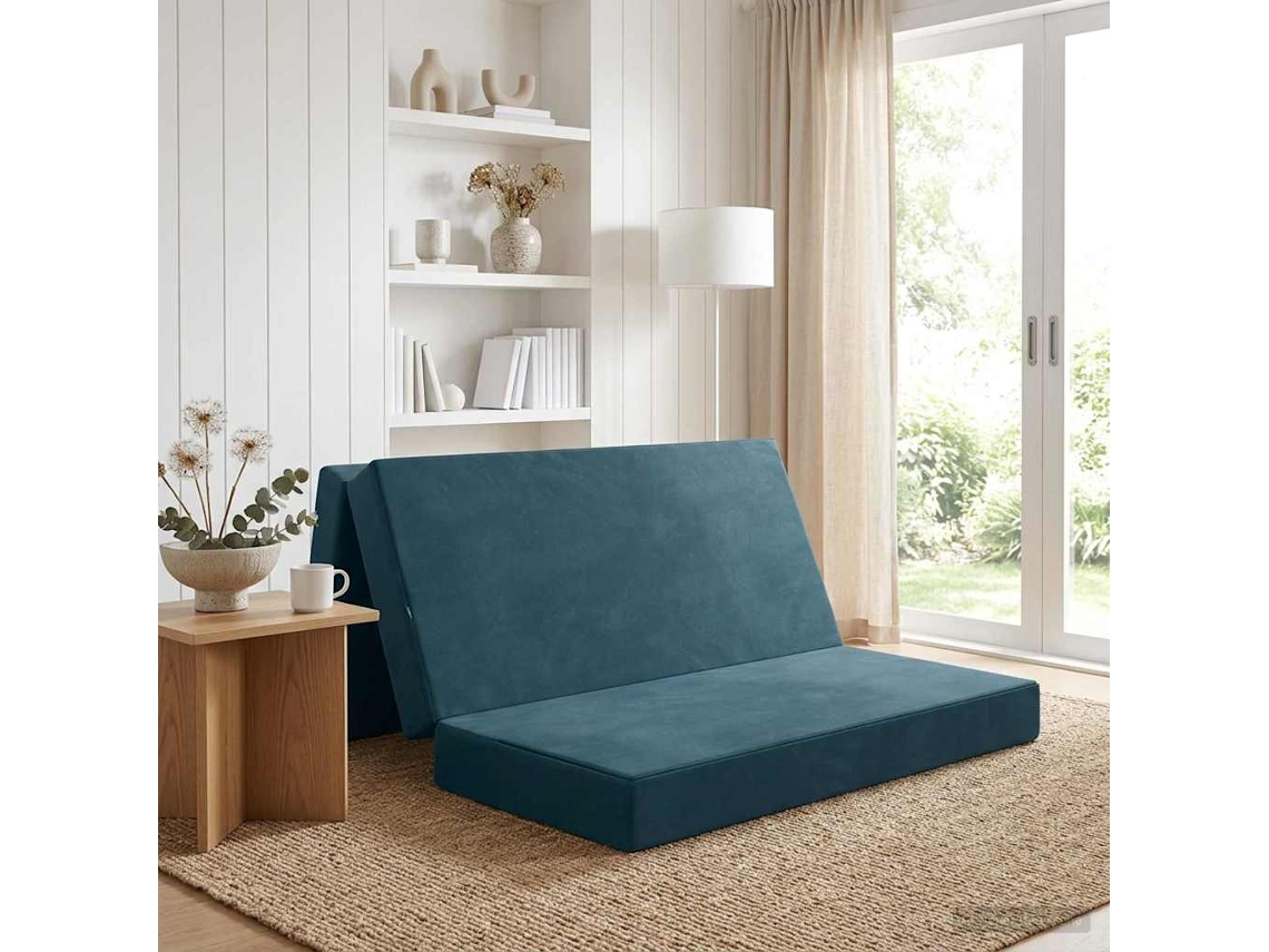 Vidaxl Sofá Cama Dobrável 160 X 67 X 45 Cm Azul