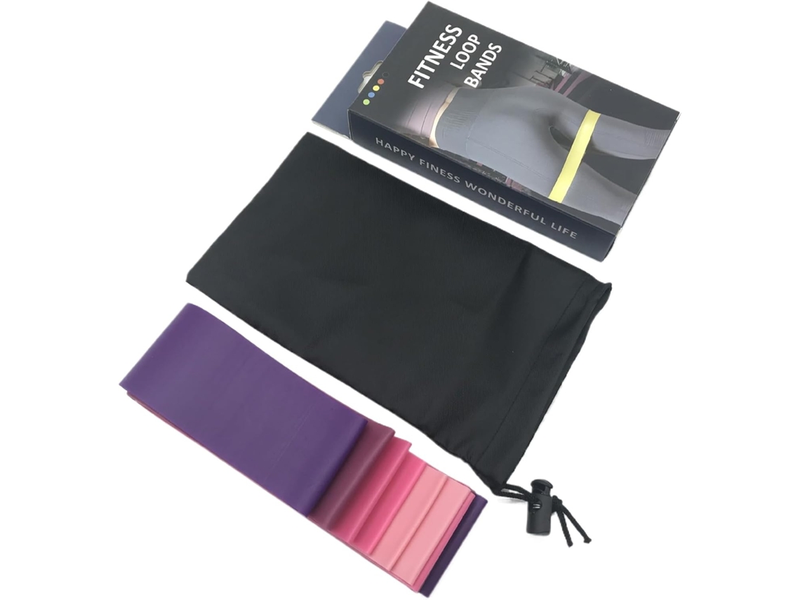 Conjunto De 5-faixas Elásticas Resistência Para Yoga | Alongamento Pernas, Braços, Costas E Coxas, Ideal Uso