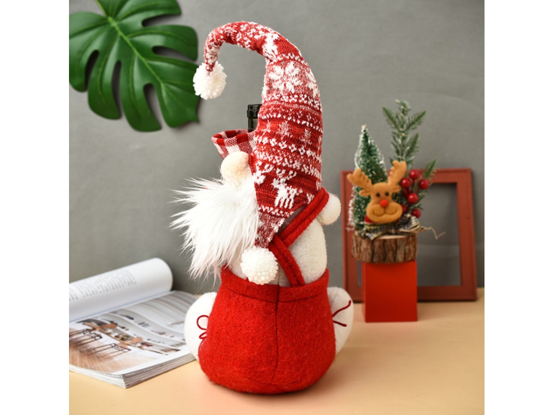 Capa Para Garrafa De Boneca De Natal (design De Boneca Sem Rosto, Adequada Para Vinho Tinto E Champanhe) Eoocoo