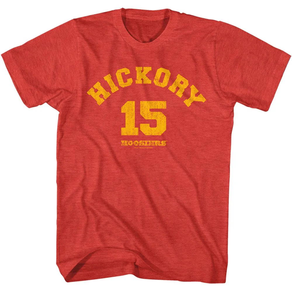 Unisex Adult T-shirt Rockinstone Hoosiers Movie Hickory 15 Heather Red Sizexxxl