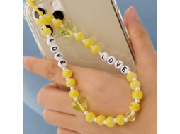 Pingente De Celular Pérola Amarela, Anti-perda, Cristal Para Celular.