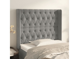 Vidaxl Cabeceira Cama C/ Abas Veludo 103x16x118/128 Cm Cinzento-claro