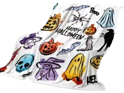 Manta Pequena Syjym Halloween em Flanela com Estampa Digital Confortável Macia e Quente de Dupla Face Ideal Pa