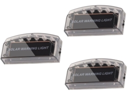 Conjunto De 3 Unidades Luzes Segurança Solares Emergência Com Alarme Led, Alimentadas Por Bateria Recarregável, Com 6 Lâmpadas