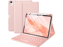 Capa Com Teclado Bluetooth Retroiluminado Para Ipad Pro De 13 Polegadas (2024) Caneta Stylus Não Incluída (português-rosa-claro)