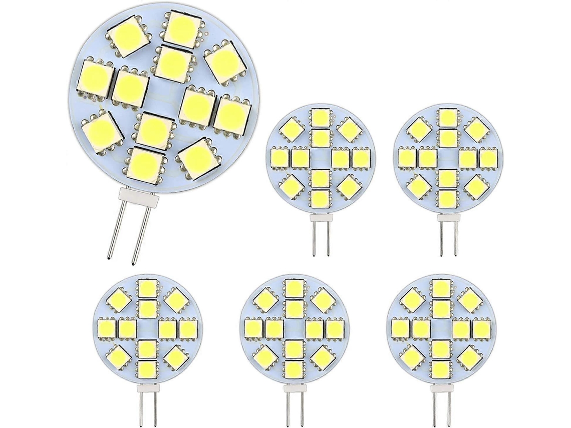 Lâmpada LED Rebe G4 2w, AC/DC12 24v, 200lm Luz Branca Quente 3000k, 12x5050smd, Equivalente a Halógena de 20w, Não Dimerizável para Iluminação de Armários