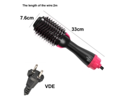 Pente de Ar Quente 5 em 1 Escova de Cabelo Ânion Modelador de Sucção Automática Pente de Cabelo Reto Padrão Europeu Preto B ZMDECQNA