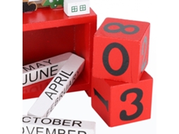 Enfeites Calendário Natal 2 Peças Madeira Presente Vermelho