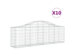 Gabion Basket, Gabion Baskets Vidaxl Prateado Ferro (200 X 30 X 60/80 Cm)
