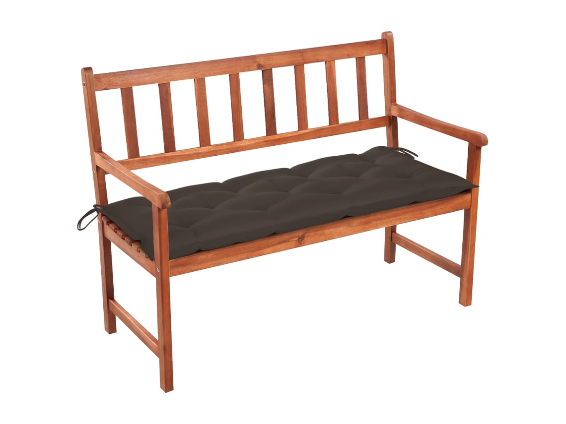Vidaxl Banco De Jardim C/ Almofadão 120 Cm Madeira Acácia Maciça