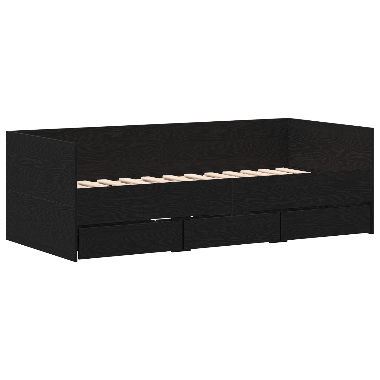 Conjunto 1 Estrutura De Cama De Dia Vidaxl Preto Derivados De Madeira (90 X 190 Cm)