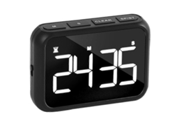Temporizador Mecánico Ruidoso para Cocina Clase Con Display Led Grande Magnético Portátil de Acero Inoxidable Y Abs 10x7x2,5cm Negro