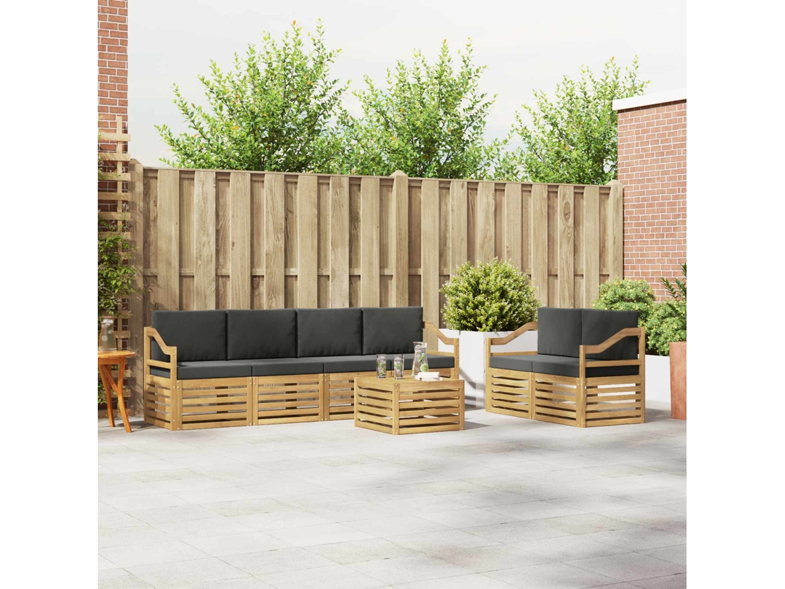Vidaxl Conjunto De Sofás Para Exterior 7 Pcs Branco E Antracite
