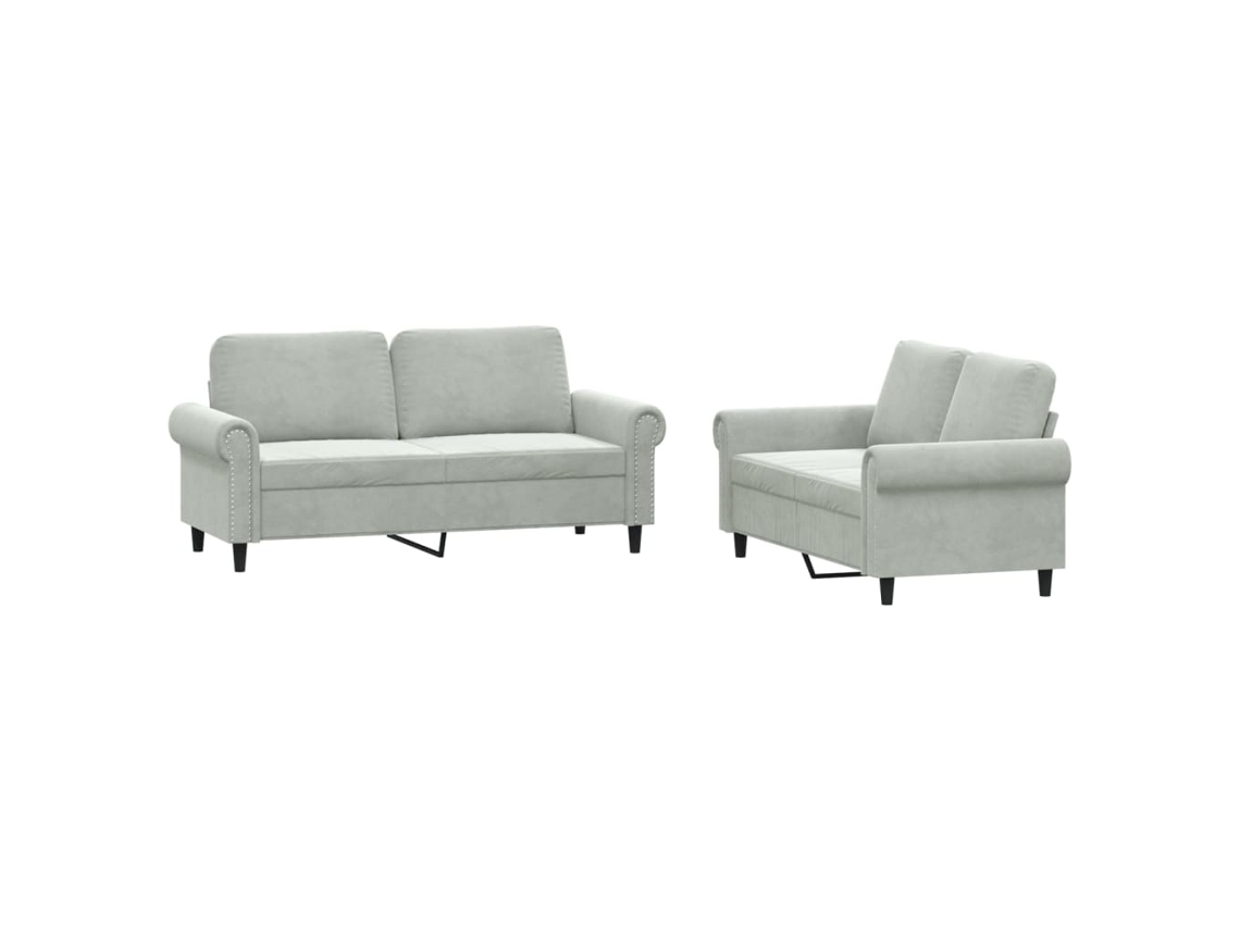 Sofa Set, Sofa Sets Vidaxl Cinzeto Veludo (n/a)