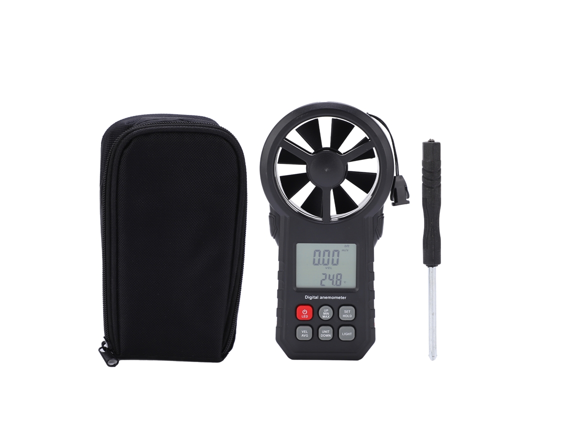 Anemômetro Portátil Ms6252a Medidor De Velocidade Do Vento Com Lcd E Material Abs Durável