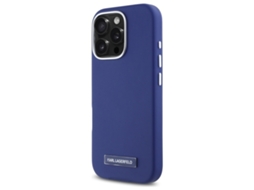 Capa para iPhone 16 Pro KARL LAGERFELD Pele Sintética Rígida Azul