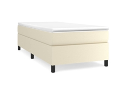 Estrutura De Cama Vidaxl Creme Couro Artificial (90 X 200 Cm)