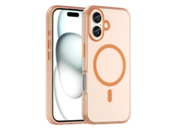 Capa Híbrida Translúcida Para Iphone 16 - Tpu E Pc Com Magsafe | Fosca - Laranja