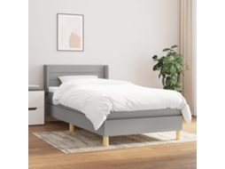 Vidaxl Cama com Molas/colchão 80x200 Cm Tecido Cinza claro