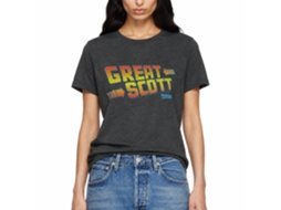 Rockinstone Back To The Future Movie Great Scott Heather Black Adult T-shirt Size:l