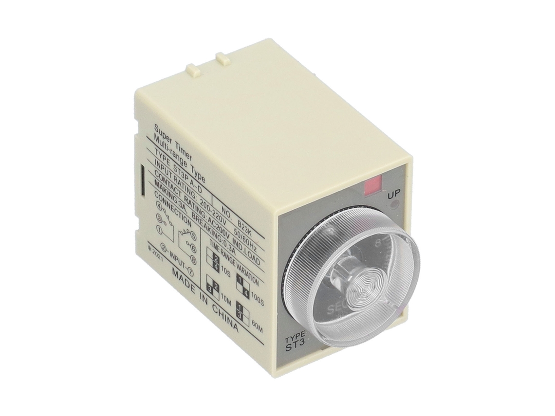 Relé de Tiempo Ajustable ST3PAD para Encendido AC220v | S/MARCA