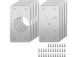 Placa De Reparo Dobradiça, Placa De Reparo Dobradiça Em Aço Inoxidável Prateada Para Porta Armário 1 2 4 10-pares