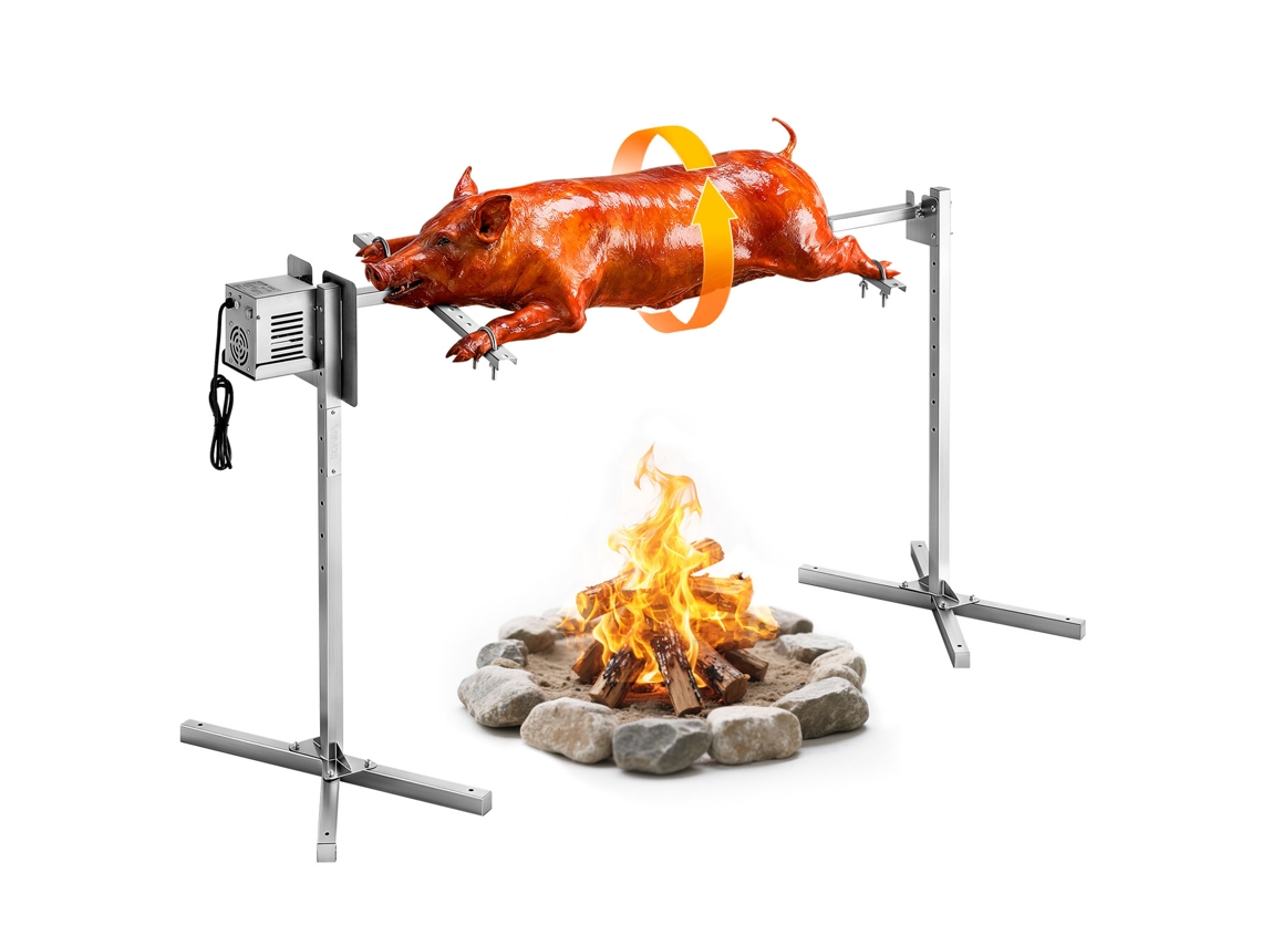 Churrasqueira Rotativa Elétrica, 8 Níveis De Altura, Carga Máxima De 60 Kg, Comprimento De 1321 Mm Vevor