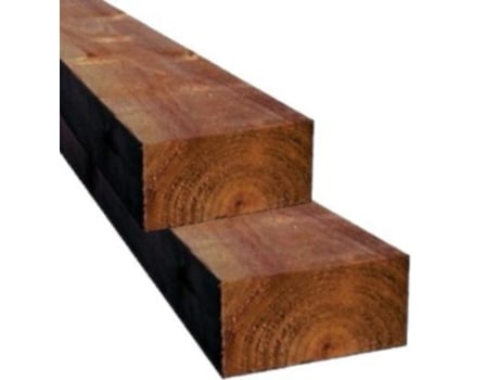 Pacote De 2 Travessas Maderterraneo Madeira De Pinho Tratado Castanho 10x20x200 Cm