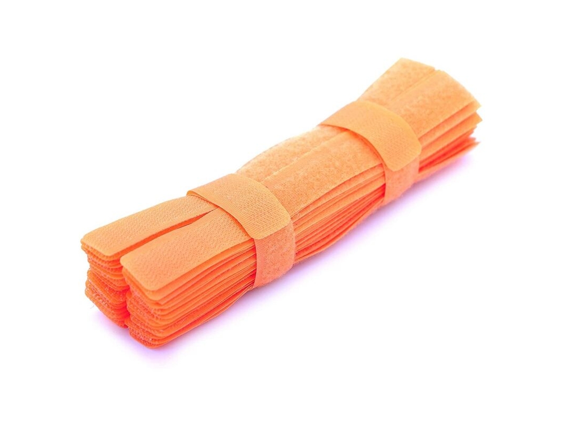 Conjunto De 100 Abraçadeiras Reutilizáveis​​ Para Cabos, Organizador De Fios E Cordas, 18 Cm(7 Polegadas), Laranja